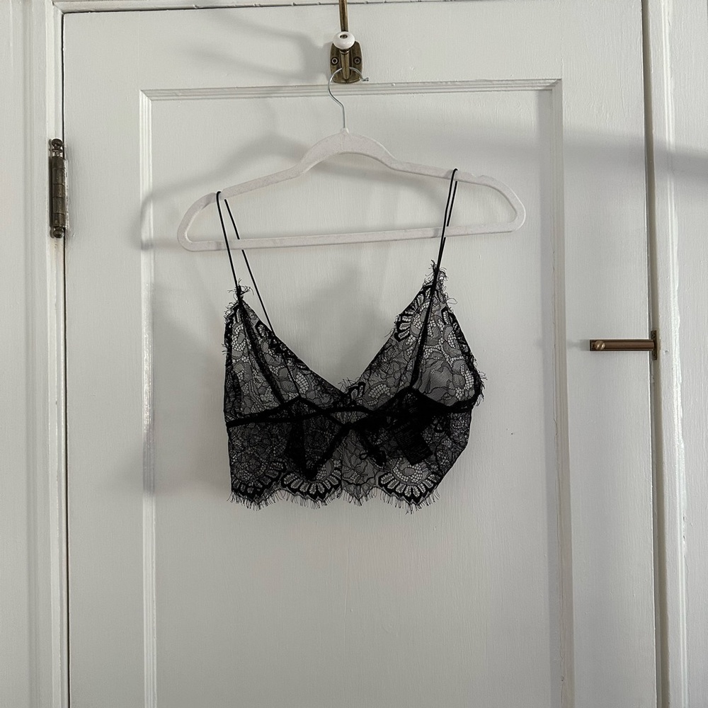 Lace crop top tank urban outfitters